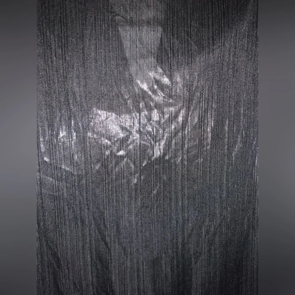 SHEIN black shiny sheer‎ low cut mini dress size large - Picture 7 of 7